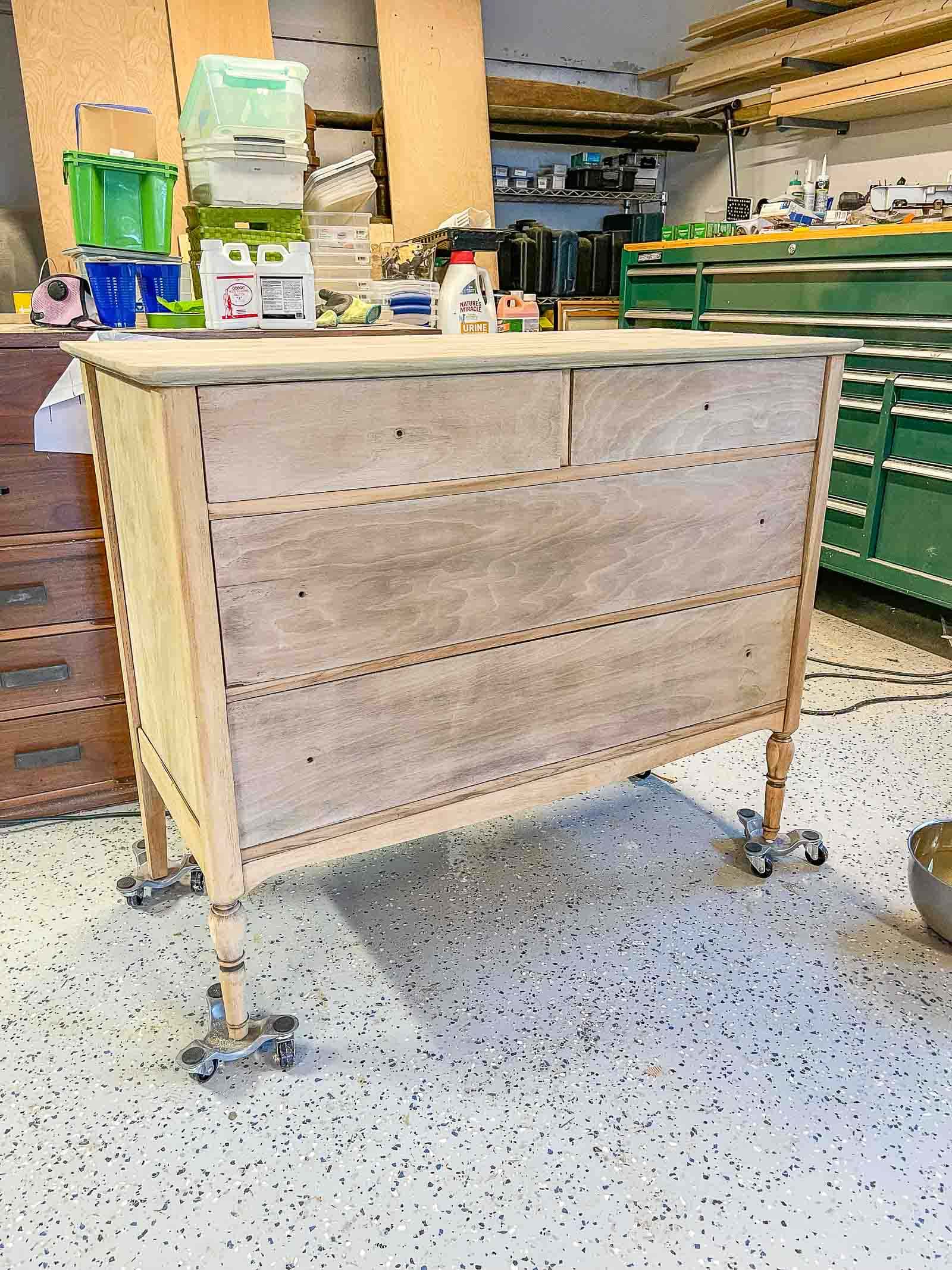 dresser after wood bleach