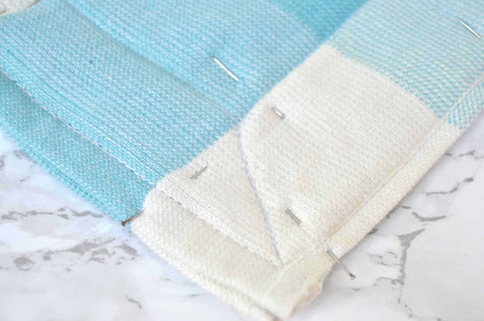 Turn dish towels into throw pillows with french seams.