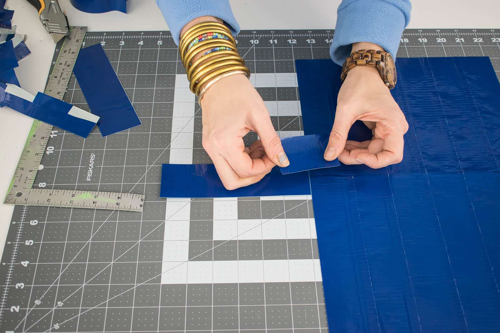 duck tape messenger bag pieces