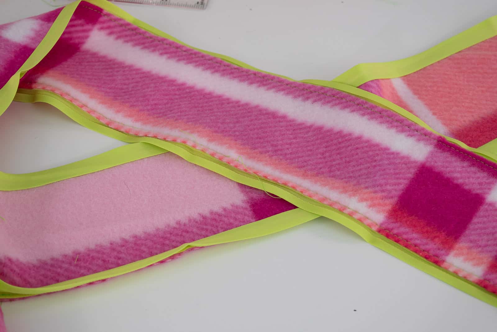sew bias tape on ribbon edges
