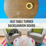 painted DIY backgammon table