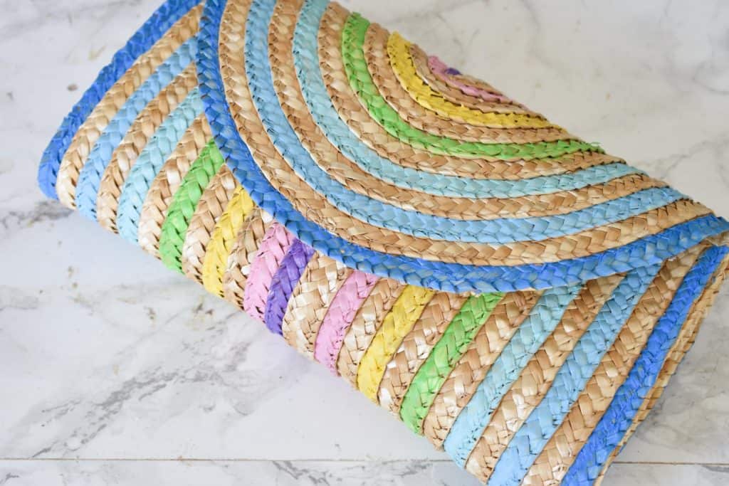painted rainbow clutch front