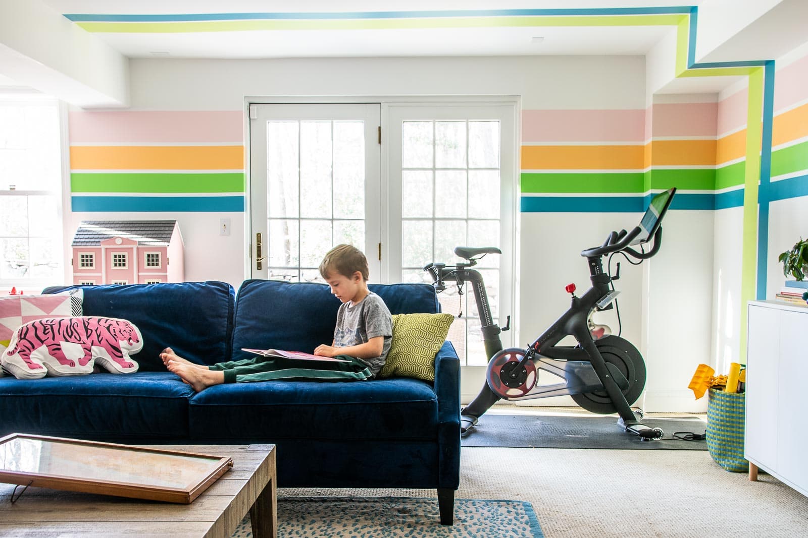 painted striped mural